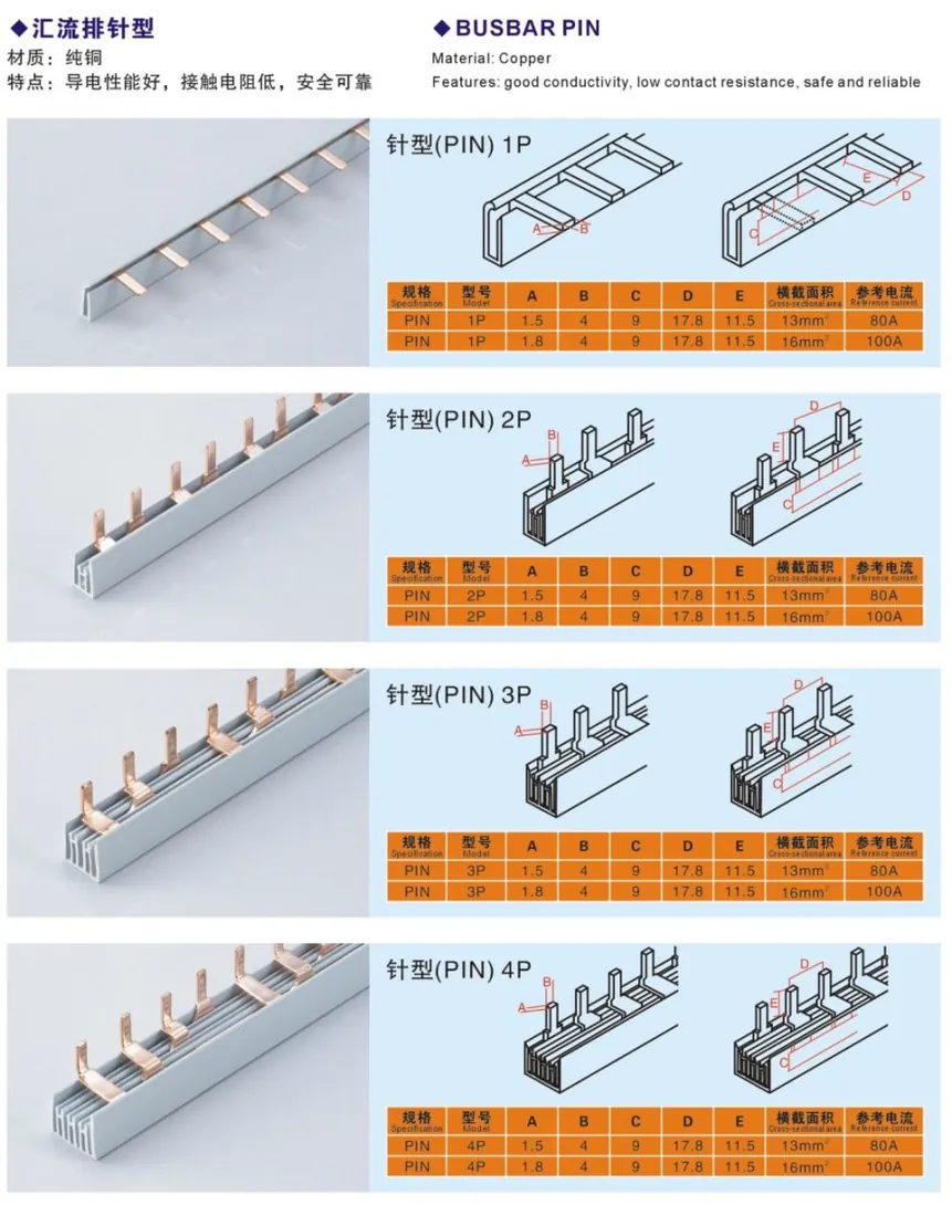 Earth electric copper Pin Type Busbar